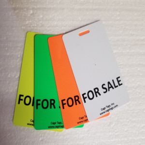 Cage I.D.Tags _ 2 inch x 4 FOR SALE _ Orange